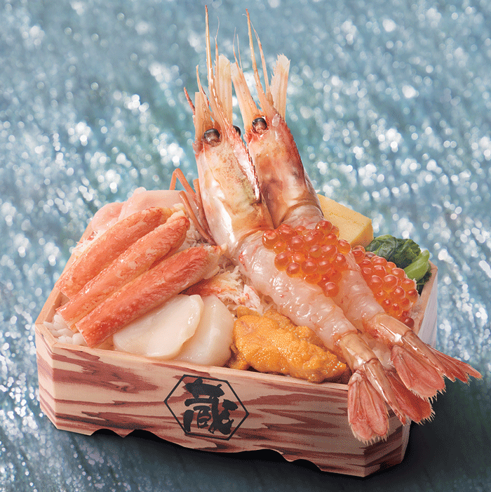 海老ののった海鮮丼の画像