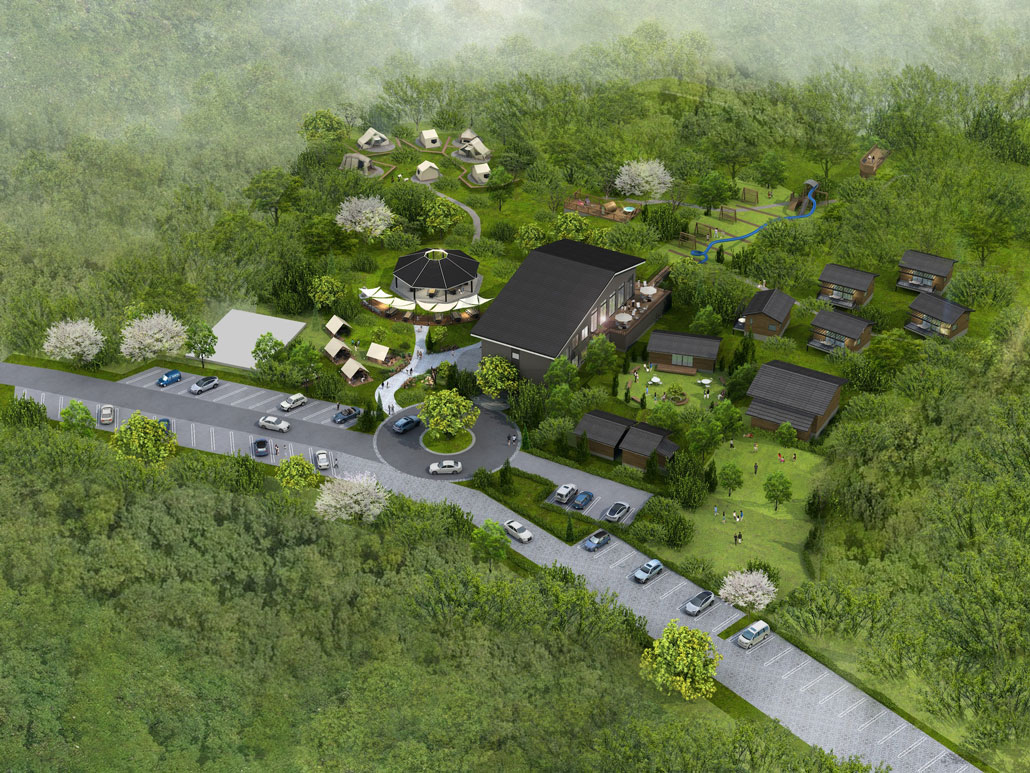 「ウッドデザインパーク京都-彩-」を上から見た画像